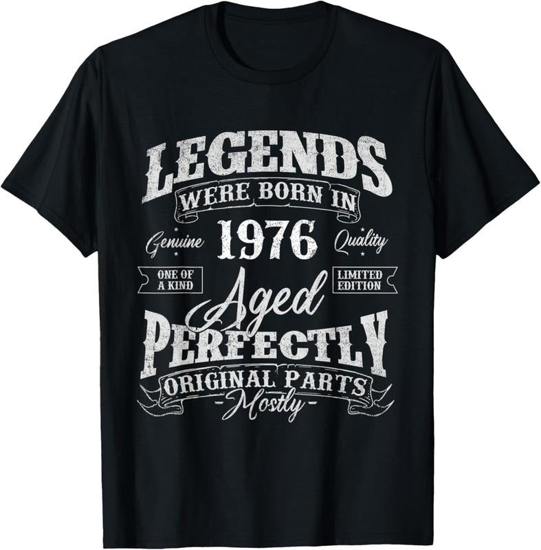 100% Cotton Legends Were Born In 1976 Year Of Birth Birthday T-Shirt Hoodie, Sweatshirt | GrindPrints.com