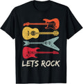 100% Cotton Lets Rock n Roll Guitar Retro Gift Men Women T-Shirt Hoodie, Sweatshirt | GrindPrints.com