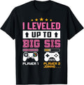 100% Cotton Leveled Up to Big Sister 2025 I'm Going to Be A Big Sis 2025 T-Shirt Hoodie, Sweatshirt | GrindPrints.com