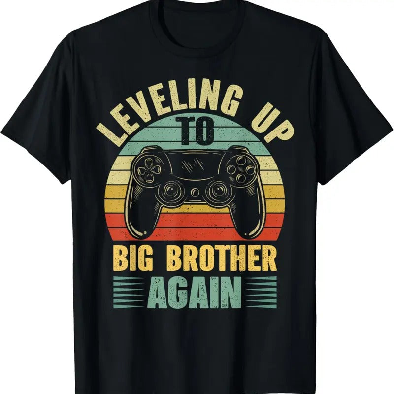 100% Cotton Leveling Up To Big Bro Again Vintage Gift Big Brother Again T-Shirt Hoodie, Sweatshirt | GrindPrints.com