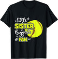 100% Cotton Little Sister Biggest Fan Softball, Softball Girl T-Shirt Hoodie, Sweatshirt | GrindPrints.com