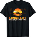 100% Cotton Living Life One Cruise At A Time Funny Cruise Ship T-Shirt Hoodie, Sweatshirt | GrindPrints.com