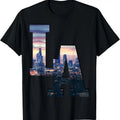 100% Cotton Los Angeles LA Skyline Vintage California LA T-Shirt Hoodie, Sweatshirt | GrindPrints.com