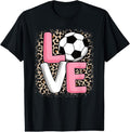 100% Cotton Love Soccer Leopard Print Women Girls Soccer Lover T-Shirt Hoodie, Sweatshirt | GrindPrints.com