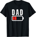 100% Cotton Low Battery Dad Mom Low Battery Drained Funny Sarcastic T-Shirt Hoodie, Sweatshirt | GrindPrints.com