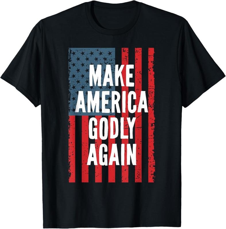 100% Cotton Make America Godly Again 4th Of July Independence Day T-Shirt Hoodie, Sweatshirt | GrindPrints.com