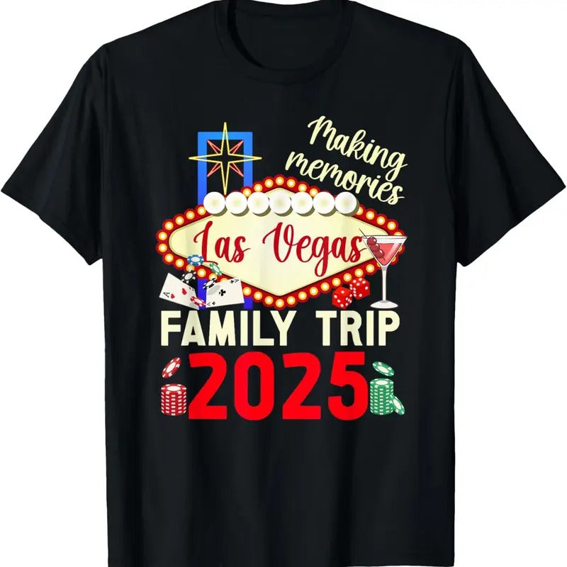 100% Cotton Making Memories Las Vegas Family Trip 2025 Las Vegas Travel T-Shirt Hoodie, Sweatshirt | GrindPrints.com
