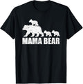 100% Cotton Mama Bear 3 Cubs Shirt Mama Bear Mom 3 Kid T-Shirts, Hoodie, Sweatshirt