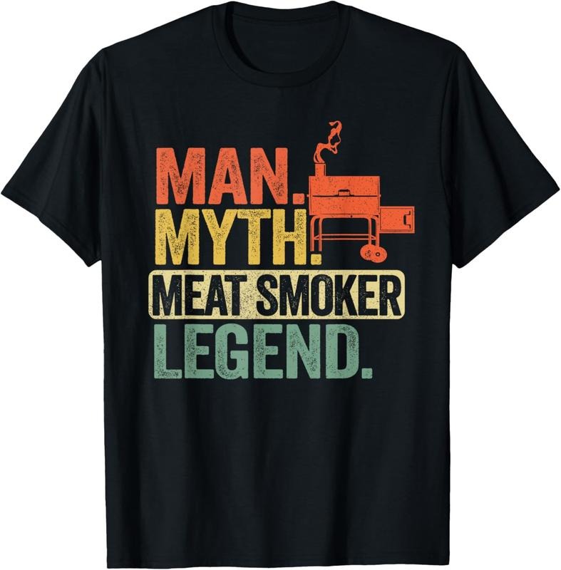 100% Cotton Man Myth Meat Smoker Legend Dad Grillfather BBQ Meat Smoking T-Shirt Hoodie, Sweatshirt | GrindPrints.com
