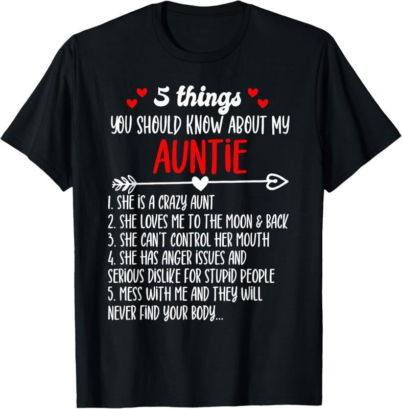 100% Cotton Matching 5 Things You Should Know About My Auntie Niece T-Shirt Hoodie, Sweatshirt | GrindPrints.com