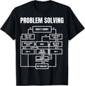100% Cotton Men Problem Solving Chart - Flow Chart Geek Nerd Funny Gift T-Shirt Hoodie, Sweatshirt | GrindPrints.com