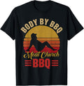 100% Cotton Mens Body By BBQ Vintage Meat Church Grilling Barbecue T-Shirt Hoodie, Sweatshirt | GrindPrints.com