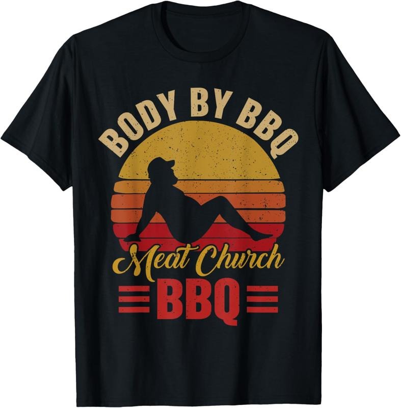 100% Cotton Mens Body By BBQ Vintage Meat Church Grilling Barbecue T-Shirt Hoodie, Sweatshirt | GrindPrints.com