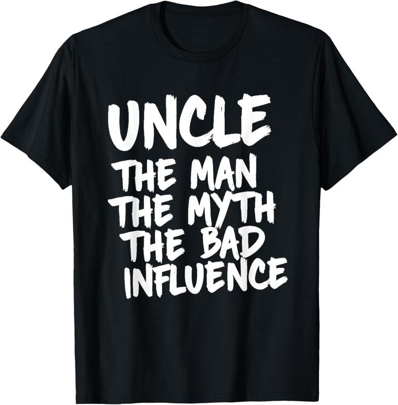 100% Cotton Mens Uncle The Man The Myth The Bad Influence White Funny T-Shirt Hoodie, Sweatshirt | GrindPrints.com