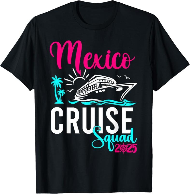 100% Cotton Mexico Cruise 2025 Family Group Friends Vacation Matching T-Shirt Hoodie, Sweatshirt | GrindPrints.com