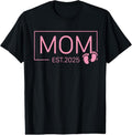 100% Cotton Mom Est 2025 New Mom Mommy Wife Girl Announcement T-Shirts, Hoodie, Sweatshirt