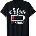 100% Cotton Mom of 2 boys low battery T-Shirt Hoodie, Sweatshirt | GrindPrints.com