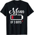 100% Cotton Mom of 3 boys low battery T-Shirt Hoodie, Sweatshirt | GrindPrints.com