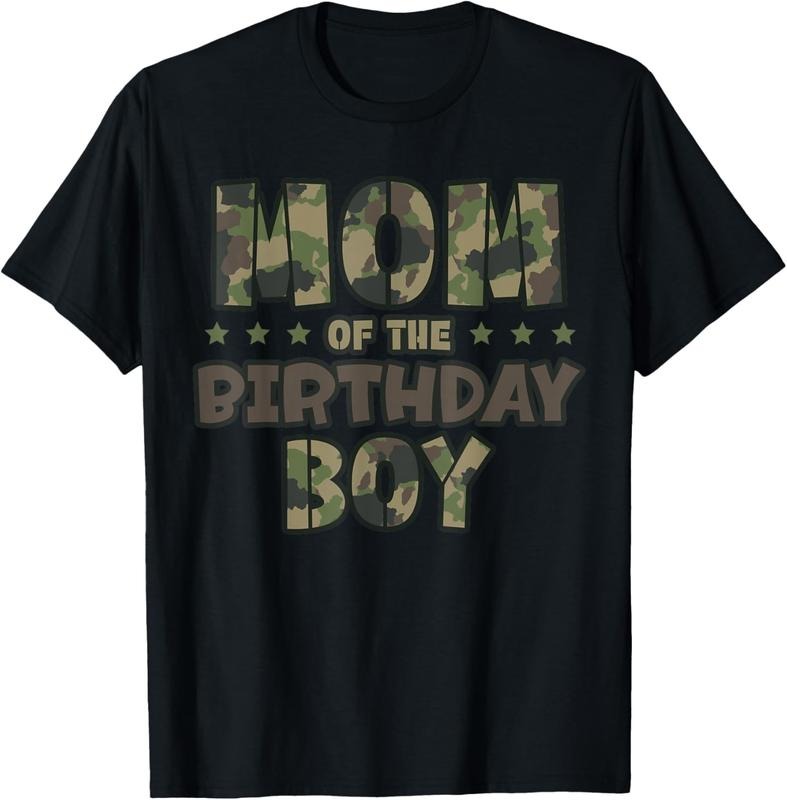100% Cotton Mom of the Birthday Boy Camo Mother's Matching Family Party T-Shirt Hoodie, Sweatshirt | GrindPrints.com