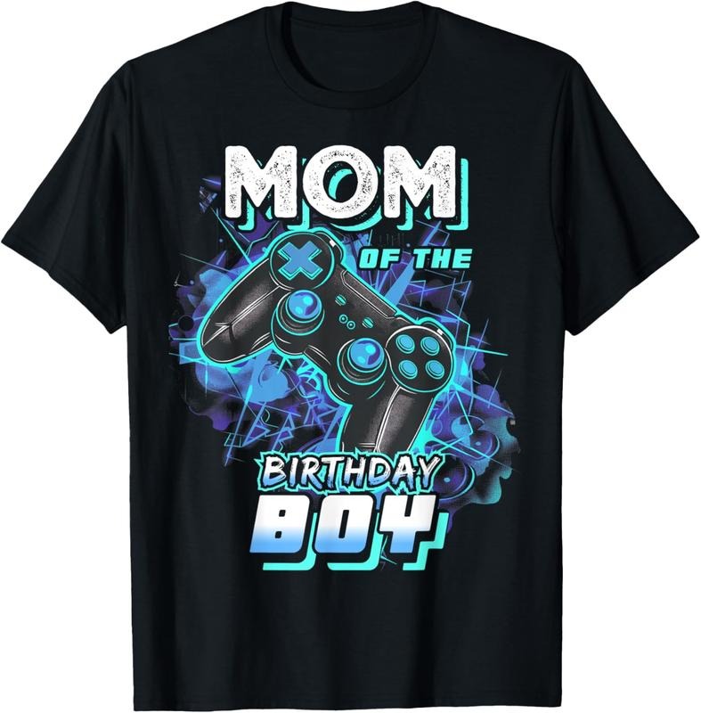 100% Cotton Mom of the Birthday Boy Matching Video Game Birthday Party T-Shirt Hoodie, Sweatshirt | GrindPrints.com
