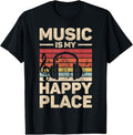 100% Cotton Music Is My Happy Place Musician Outfit EDM Music Lovers DJ T-Shirt Hoodie, Sweatshirt | GrindPrints.com