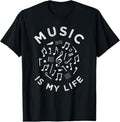 100% Cotton Music Is My Life T-Shirt, Musical Note Tee For Melody Lover Hoodie, Sweatshirt | GrindPrints.com