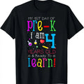 [100% Cotton]My 1st Day of Pre-K I Am 4 Years Old & Ready to Learn T-Shirt Hoodie, Sweatshirt | GrindPrints.com