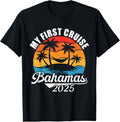 100% Cotton My First Cruise Bahamas 2025. Funny Family Vacation Cruise T-Shirt Hoodie, Sweatshirt | GrindPrints.com