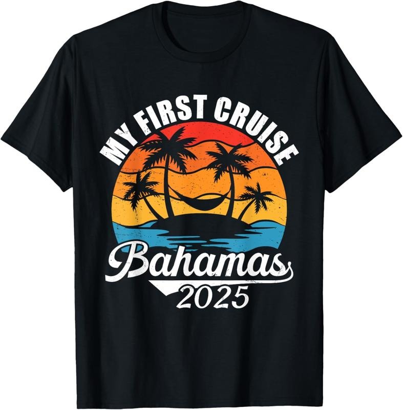 100% Cotton My First Cruise Bahamas 2025. Funny Family Vacation Cruise T-Shirt Hoodie, Sweatshirt | GrindPrints.com