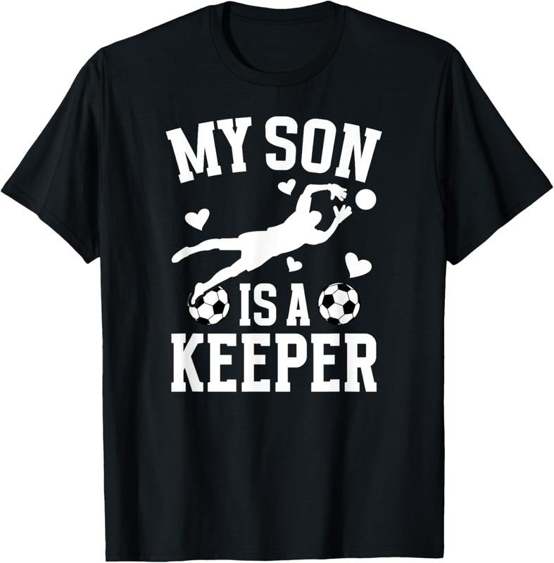 100% Cotton My Son Is A Soccer Keeper Mom Of A Soccer Goalkeeper Mother T-Shirt Hoodie, Sweatshirt | GrindPrints.com
