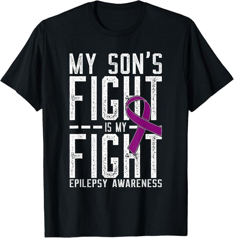 100% Cotton My Son's Fight is My Fight Epilepsy Awareness T-Shirt Hoodie, Sweatshirt | GrindPrints.com