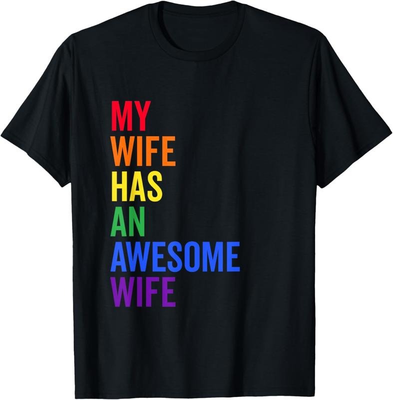 100% Cotton My Wife Has An Awesome Wife Funny Lesbian Wedding Gift T-Shirt Hoodie, Sweatshirt | GrindPrints.com