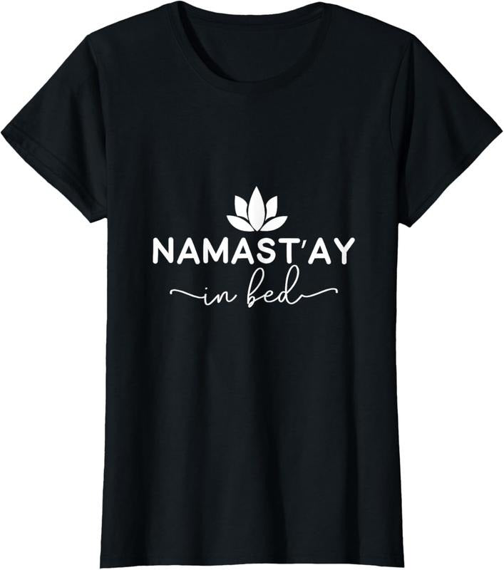 100% Cotton Namast'ay in Bed Shirt Women's Namaste Yoga Cute Yoga Shirt T-Shirt Hoodie, Sweatshirt | GrindPrints.com