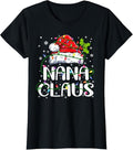 100% Cotton Nana Claus Christmas Lights Pajama Family Matching T-Shirt Hoodie, Sweatshirt | GrindPrints.com