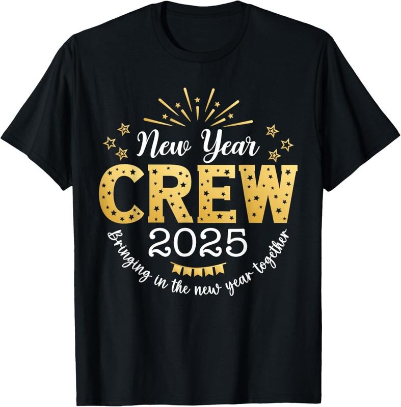 100% Cotton New Year Crew 2025 Bringing In The New Year Together Family T-Shirt Hoodie, Sweatshirt | GrindPrints.com