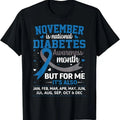 100% Cotton November is Diabetes Awareness Month Blue and Gray Ribbon T-Shirt Hoodie, Sweatshirt | GrindPrints.com