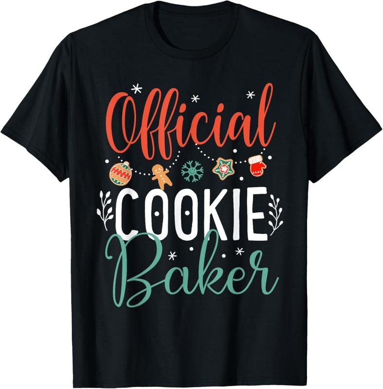 100% Cotton Official Cookie Baker Funny Christmas Couples Matching T-Shirt Hoodie, Sweatshirt | GrindPrints.com
