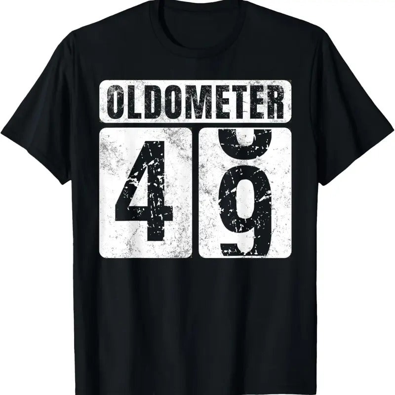 100% Cotton Oldometer 49 Shirt Vintage Funny 49th Birthday Gift Idea T-Shirt Hoodie, Sweatshirt | GrindPrints.com