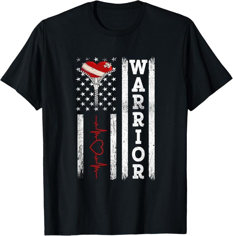 100% Cotton Open Heart Surgery Warrior Gift For Heart Patients Survivor T-Shirt Hoodie, Sweatshirt | GrindPrints.com