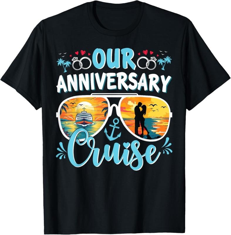 100% Cotton Our Anniversary Cruise Husband Wife Couples Cruise Vacation T-Shirts, Hoodie, Sweatshirt
