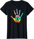 [100% Cotton]PEACE SIGN LOVE Handprint 60s 70s Tie Dye Hippie Costume T-Shirt Hoodie, Sweatshirt | GrindPrints.com