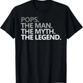 100% Cotton POPS THE MAN THE MYTH THE LEGEND Father's Day Gift Grandpa T-Shirt Hoodie, Sweatshirt | GrindPrints.com