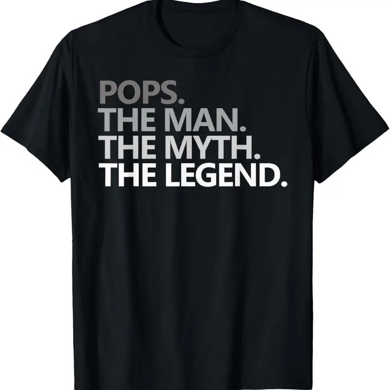 100% Cotton POPS THE MAN THE MYTH THE LEGEND Father's Day Gift Grandpa T-Shirt Hoodie, Sweatshirt | GrindPrints.com