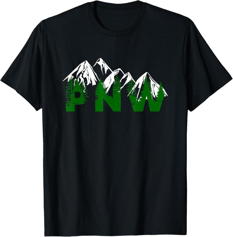 100% Cotton Pacific Northwest PNW Pine Trees Mountains Gift T-Shirt Hoodie, Sweatshirt | GrindPrints.com