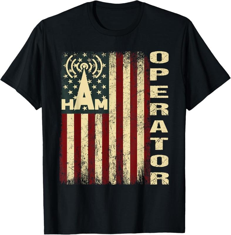 100% Cotton Patriotic USA Flag Ham Radio Amateur Radio Operator T-Shirt Hoodie, Sweatshirt | GrindPrints.com