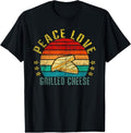 100% Cotton Peace Love Grilled Cheese Funny Retro T-Shirt Hoodie, Sweatshirt | GrindPrints.com