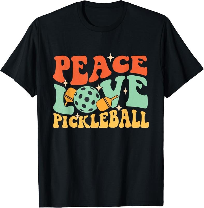 100% Cotton Peace Love Pickleball - Pickleballers Pickleball Player T-Shirt Hoodie, Sweatshirt | GrindPrints.com