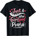100% Cotton Piano Pianist Just a Girl Who Loves Piano T-Shirt Hoodie, Sweatshirt | GrindPrints.com
