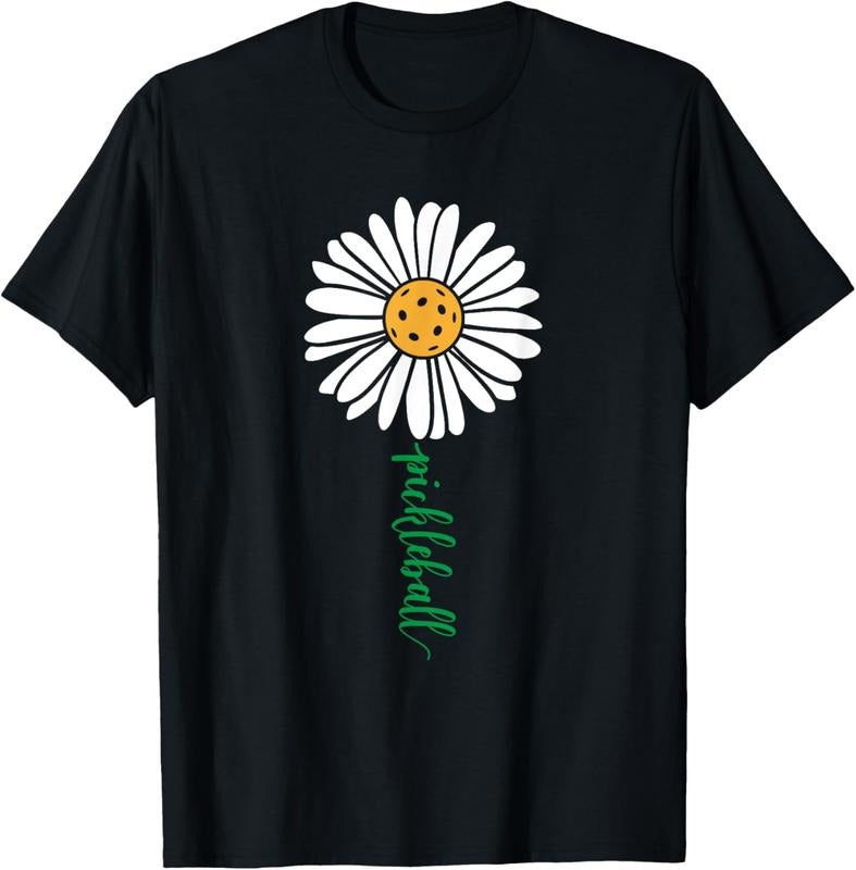 100% Cotton Pickleball Daisy Flower T-Shirt Hoodie, Sweatshirt | GrindPrints.com