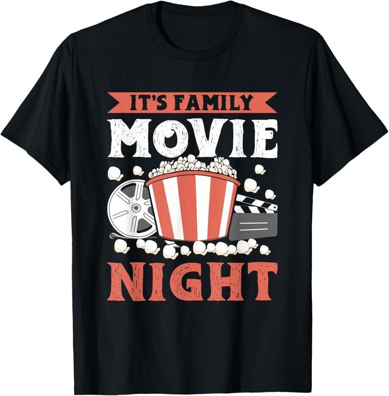 100% Cotton Popcorn Matching Clothes Family - It's Family Movie Night T-Shirt Hoodie, Sweatshirt | GrindPrints.com